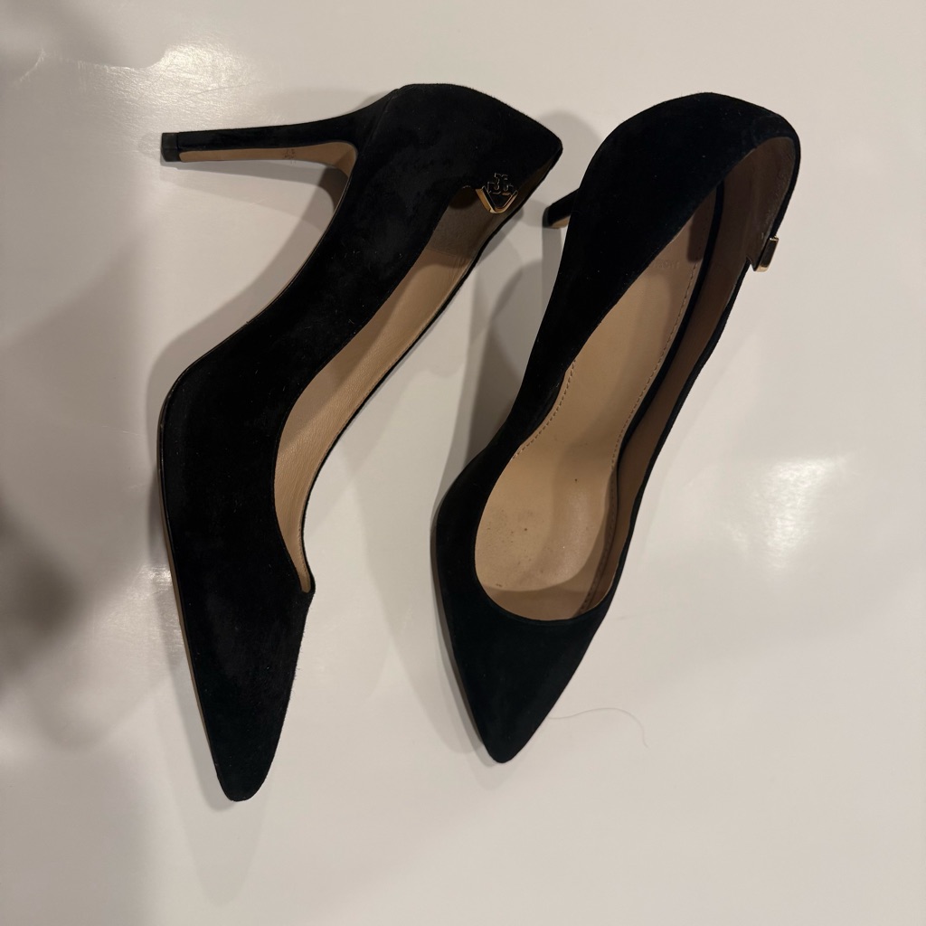 Tory Burch Suede Black Women's Heels 10